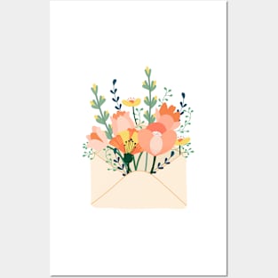 a bouquet of flowers in a Greeting card Posters and Art